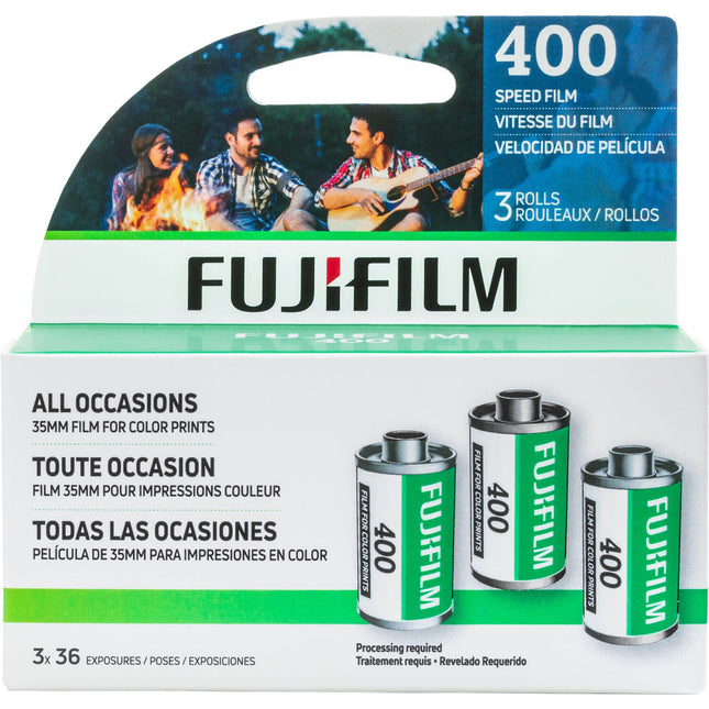 FUJIFILM 400 Película Color Negativa 35mm 36 Exposiciones ISO 400 3-Pack