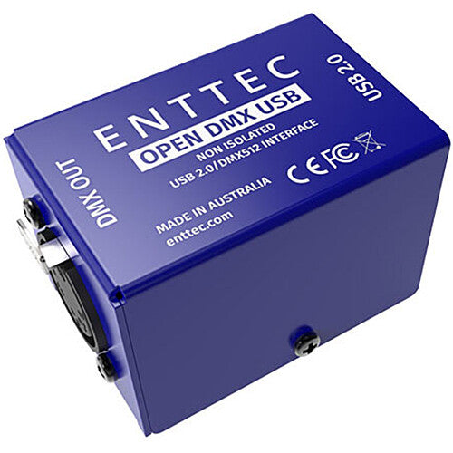 ENTTEC Open DMX Controlador USB para 512 canales con puerto USB-B y salida 5 pines