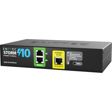 ENTTEC Storm10 Adaptador Ethernet a DMX 10-Universe con alimentación POE y cable incluido