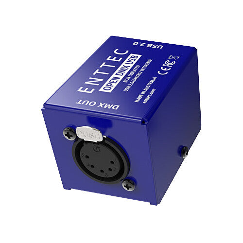 ENTTEC Open DMX Controlador USB para 512 canales con puerto USB-B y salida 5 pines