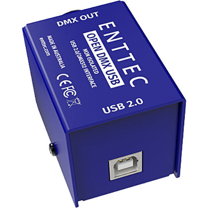 ENTTEC Open DMX Controlador USB para 512 canales con puerto USB-B y salida 5 pines
