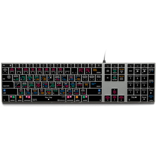 KB Covers Backlit Pro Teclado de Aluminio para Logic Pro 3 Niveles de Brillo