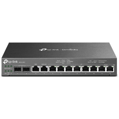 TP-Link Omada ER7212PC Router VPN Gigabit 12 Puertos PoE+ 110W Power Budget