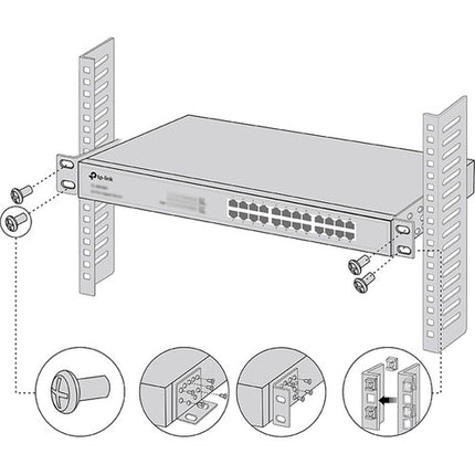 TP-Link Kit de Montaje en Rack 19" para Switch 2 Piezas Metal Durable