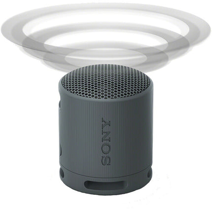 Sony XB100 Altavoz Bluetooth portátil gris resistente agua IP67 16 horas batería cable USB-C