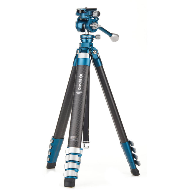 Benro CyanBird Tripode de Fibra de Carbono 5 Secciones 60 Pulgadas con Cabezal 2 en 1 y Estuche