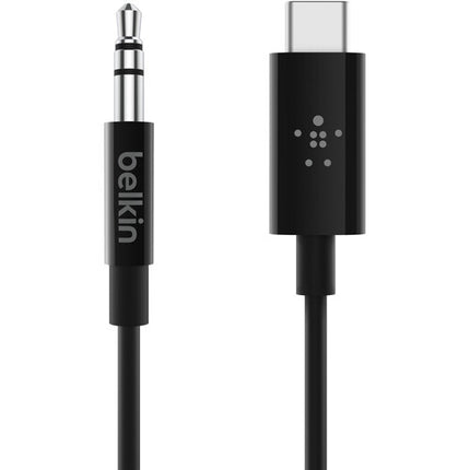 Belkin Cable USB-C a Audio 3.5mm 3 pies Negro con DAC Integrado