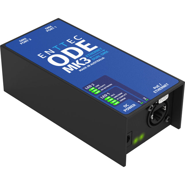 ENTTEC ODE MK3 Interface Ethernet DMX 2 Universos 2 Puertos XLR 5 Pin