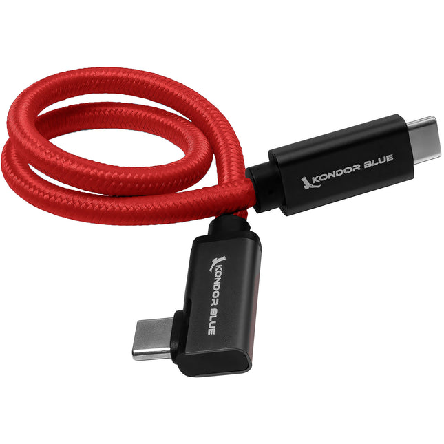 Kondor Blue Cable USB-C 3.2 Gen 2 12" Rojo con Power Delivery 100W y Soporte 8K