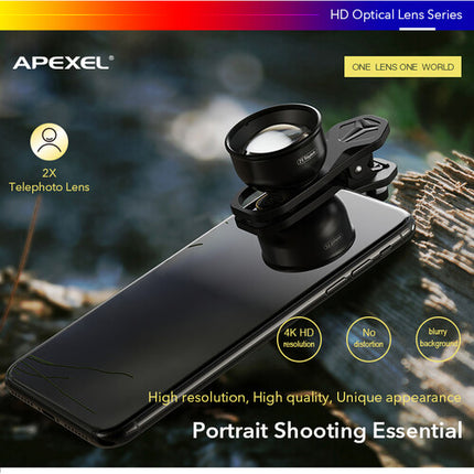 Apexel Lente Telefoto 2x para Teléfono con Clip Universal y Garantía