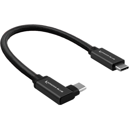 Kondor Blue Cable USB-C 3.2 Gen 2 8.5" Negro Ángulo Recto 10 Gb/s 100W