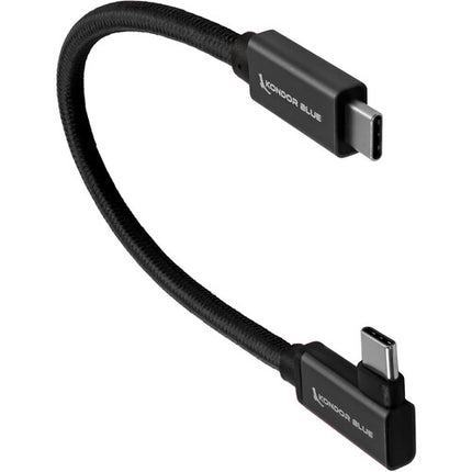 Kondor Blue Cable USB-C 3.2 Gen 2 8.5" Negro Ángulo Recto 10 Gb/s 100W