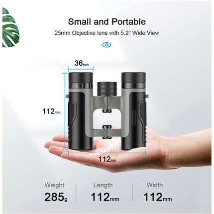 Apexel 10x25 Prismáticos Techo Compactos con BAK4 y Lentes Multirrevestidas