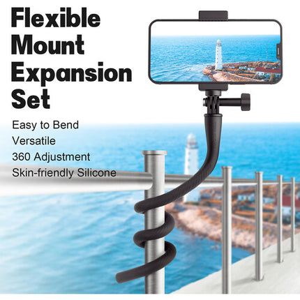 TELESIN Soporte Flexible para Smartphone con Abrazadera y Montura 3 Prong