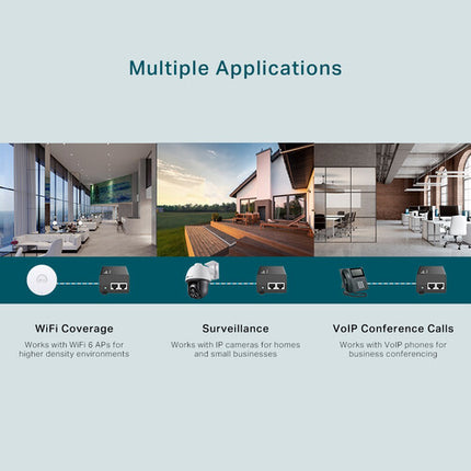 TP-Link TL-POE260S Inyector PoE+ 30W 2 Puertos Gigabit Montaje Pared