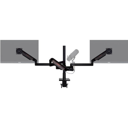 O.C. White ProBoom Ultima Gen2 Soporte Profesional para 2 Monitores y Micrófono 12" brazo horizontal 18" riser vertical