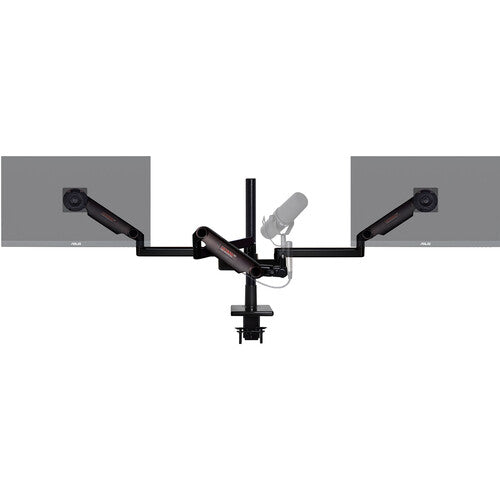 O.C. White ProBoom Ultima Gen2 Soporte Profesional para 2 Monitores y Micrófono 12" brazo horizontal 18" riser vertical