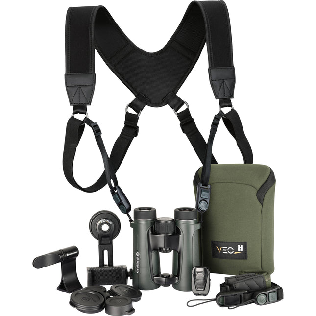 Vanguard 8x42 VEO HD IV Prismáticos 5.9' Enfoque Cercano Ligero con Arnés Deluxe y Adaptador para Smartphone