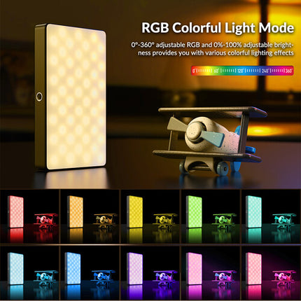 Apexel FL07 Panel LED RGB para Vlogging Luz 106 Lux Batería Integrada