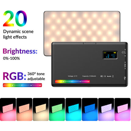 Apexel FL07 Panel LED RGB para Vlogging Luz 106 Lux Batería Integrada