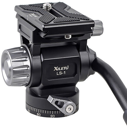 XILETU LS1 Cabezal de Video Mini Pan y Tilt Capacidad 13.2 lb y 7.2" Mango desmontable