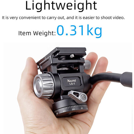 XILETU LS1 Cabezal de Video Mini Pan y Tilt Capacidad 13.2 lb y 7.2" Mango desmontable