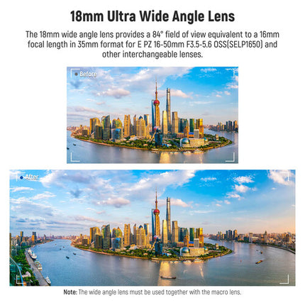 Neewer LS-30 Lente Gran Angular 40.5mm 18mm Ultrapanorámico 52mm Rosca