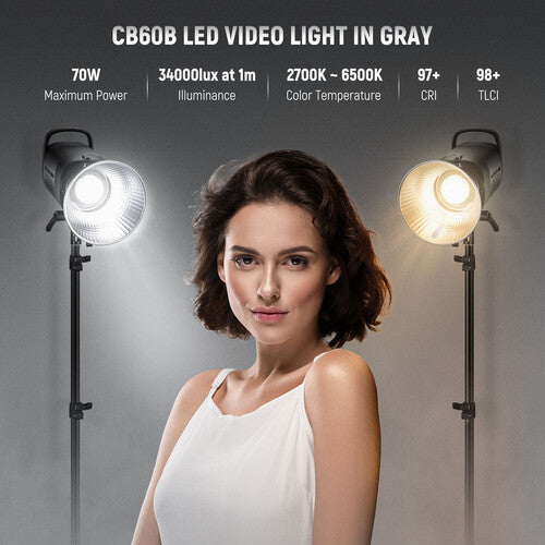 Neewer CB60B LED Monolight Bicolor 34000 Lux 2700-6500K con Reflector