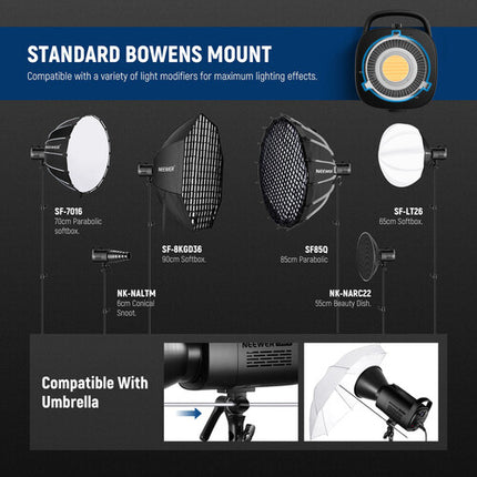 Neewer CB60B LED Monolight Bicolor 34000 Lux 2700-6500K con Reflector