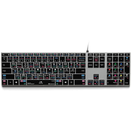 KB Covers DaVinici Resolve Teclado Profesional con Retroiluminación y Aluminio para Windows