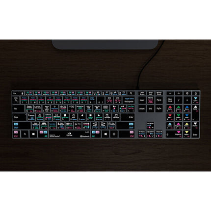 KB Covers DaVinici Resolve Teclado Profesional con Retroiluminación y Aluminio para Windows