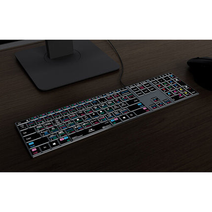 KB Covers DaVinici Resolve Teclado Profesional con Retroiluminación y Aluminio para Windows