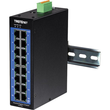 TRENDnet TI-G160i Switch Industrial Gestionado 16 Puertos Gigabit 32 Gbps DIN Rail