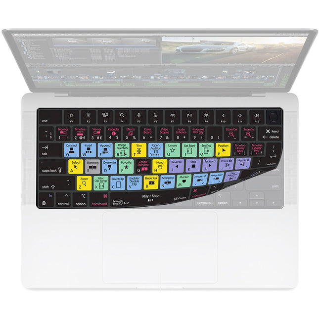 KB Covers Final Cut Pro Protector de Teclado Ultradelgado con 50 Atajos Coloridos