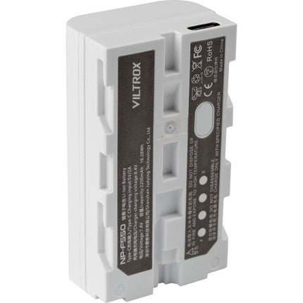 Viltrox L-Series NP-F550 Batería de Litio Ligera con Carga USB y LED