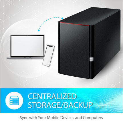 Buffalo 12TB LinkStation 220 Servidor NAS 2x6TB Gigabit Ethernet USB 2.0