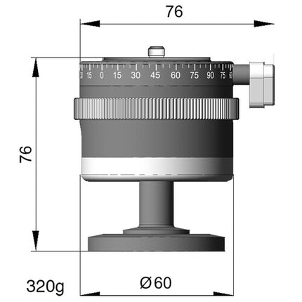 Arca-Swiss Monoball P0 con Sistema de Pan y Soporte hasta 20 kg