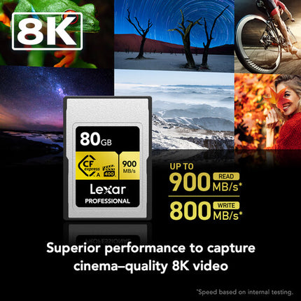 Lexar 80GB Professional Tarjeta CFexpress Tipo A Velocidad Lectura 900MB/s Escritura 800MB/s