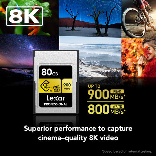 Lexar 80GB Professional Tarjeta CFexpress Tipo A Velocidad Lectura 900MB/s Escritura 800MB/s