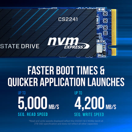 PNY 500GB CS2241 SSD Interna PCIe 4.0 M.2 2280 4700 MB/s Lectura