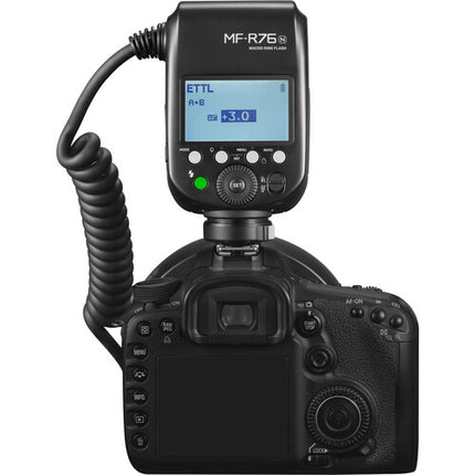 Godox MF-R76N Flash Anillo Macro TTL para Nikon con Batería Recargable y 8 Adaptadores