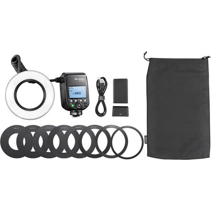 Godox MF-R76S Flash Anular Macro TTL para Sony Batería Recargable 8 Adaptadores