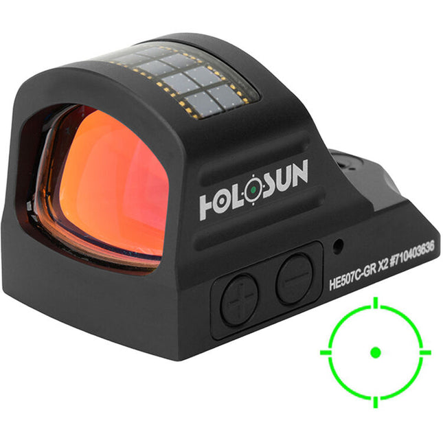 Holosun HE507C X2 Mira Reflex Solar 2 MOA Punto 32 MOA Círculo 50K Horas Batería