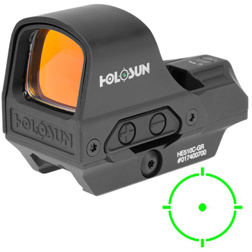 Holosun HE510C Mira Reflex Abierta con Retículo Verde 2 MOA 65 MOA Círculo y Montura Absolute Co-Witness