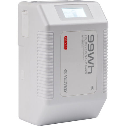 Viltrox 6700mAh Batería de Iones de Litio V-Mount con Pantalla LCD y Salidas USB-C PD y D-Tap