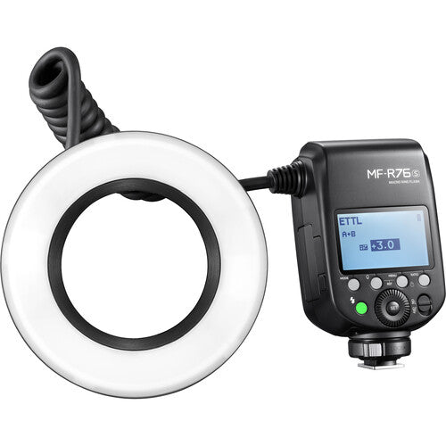 Godox MF-R76S Flash Anular Macro TTL para Sony Batería Recargable 8 Adaptadores