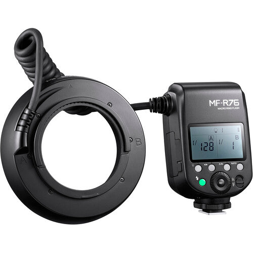 Godox MF-R76 Anillo de Flash Macro con batería recargable y 8 adaptadores de lentes