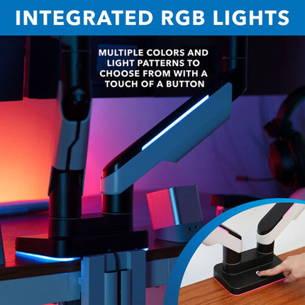 Mount-It Brazo Doble Para Monitor Pantallas Hasta 35 Pulgadas 20 Kg Ajustable RGB