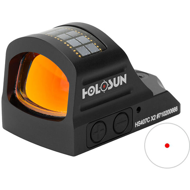 Holosun HS407C Visor Micro Reflex 2 MOA Punto Rojo 12 Niveles Brillo
