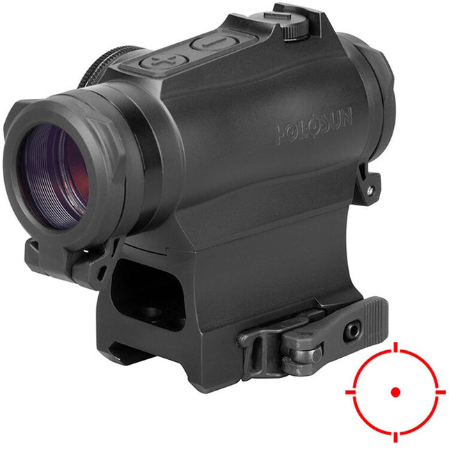 Holosun HS515GM Mira Micro para Rifle Retículo Círculo-Punto Rojo 1x 2 MOA 65 MOA con Montura Rápida